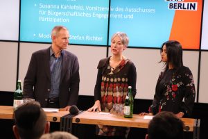 Stefan Richter, Susanna Kahlefeld und Sawsan Chebli im Gespräch